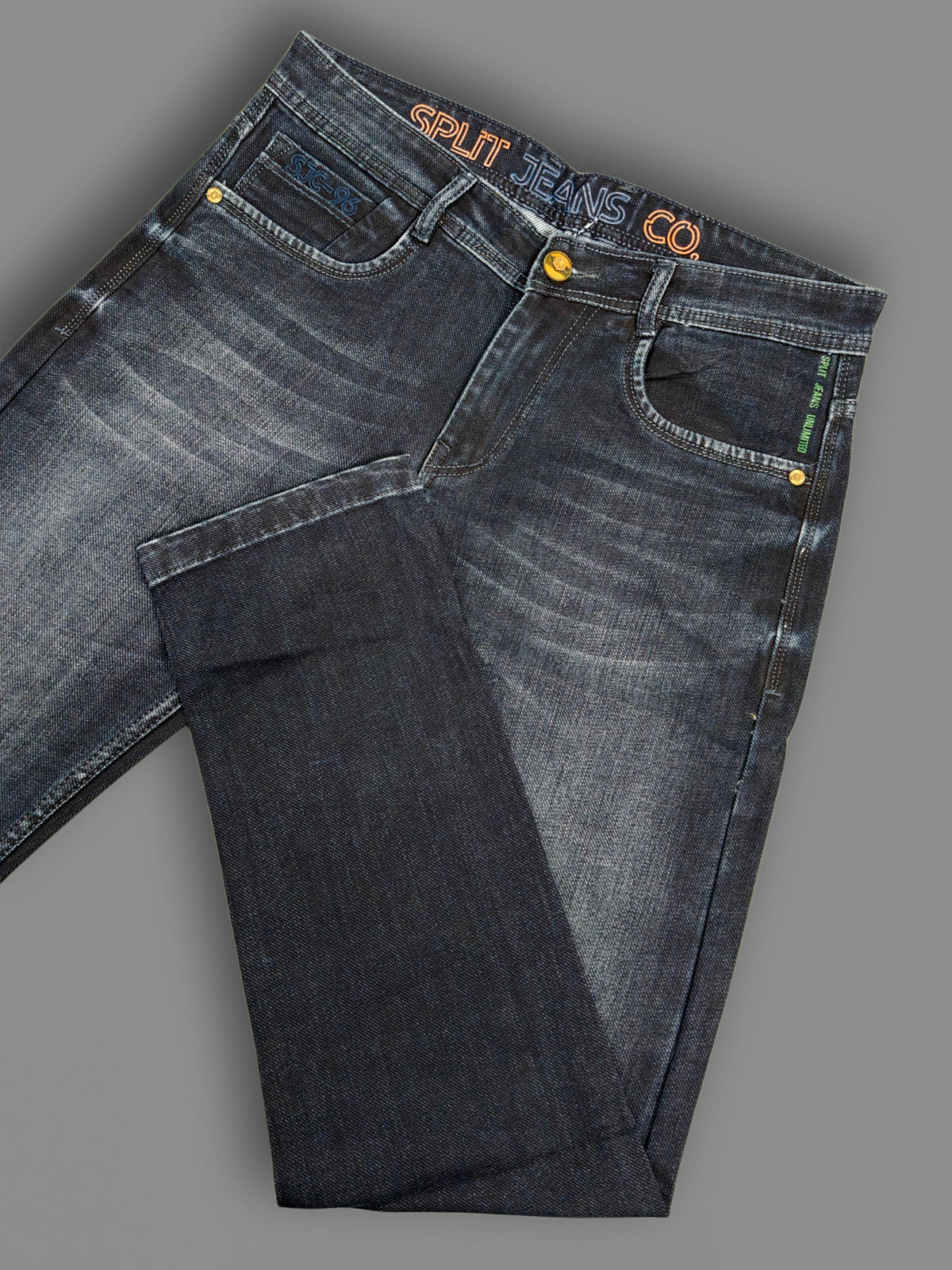Men's Vintage Washed Slim-Fit Denim Jeans