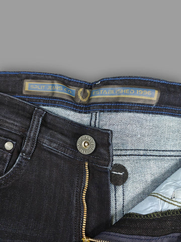 Charcoal Black Washed Slim Fit Stretch Denim Jeans for Men