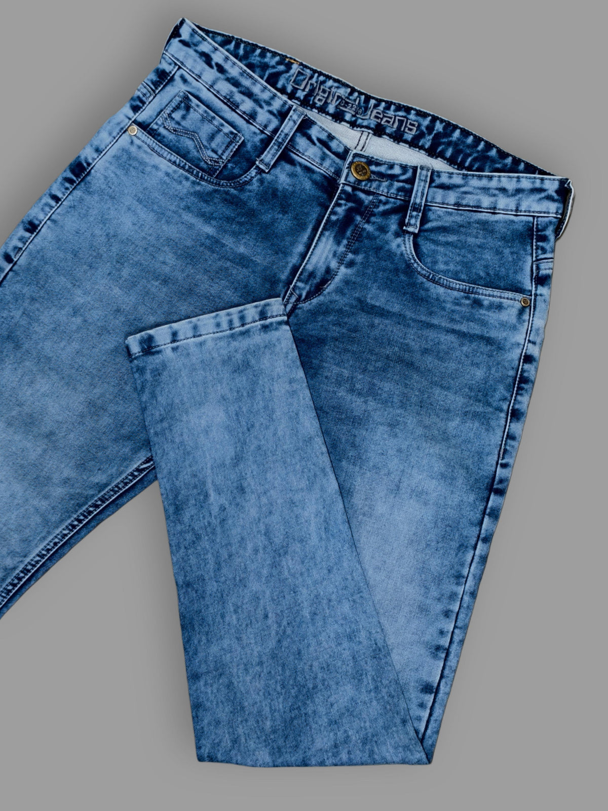 Trekyoo Men’s Blue Acid Wash Slim Fit Jeans