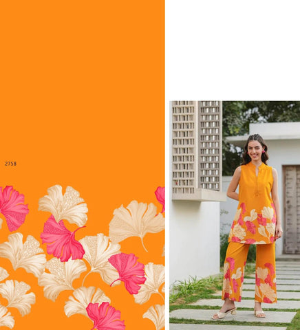 Tangerine Bloom Sleeveless Co-Ord Set