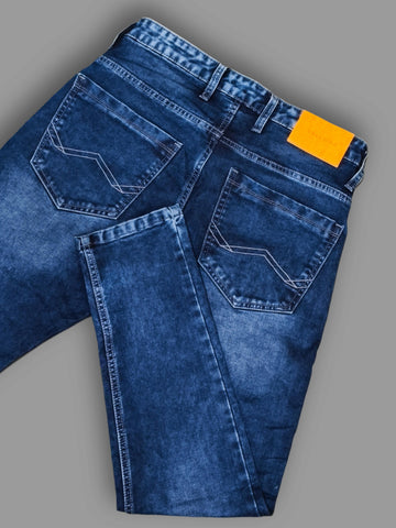 Men’s Dark Blue Slim Fit Stretchable Jeans | Lightweight Summer Denim – Trekyoo