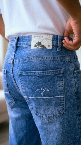 Men’s Light Blue Straight Fit Jeans – Washed Classic Denim Everyday Wear