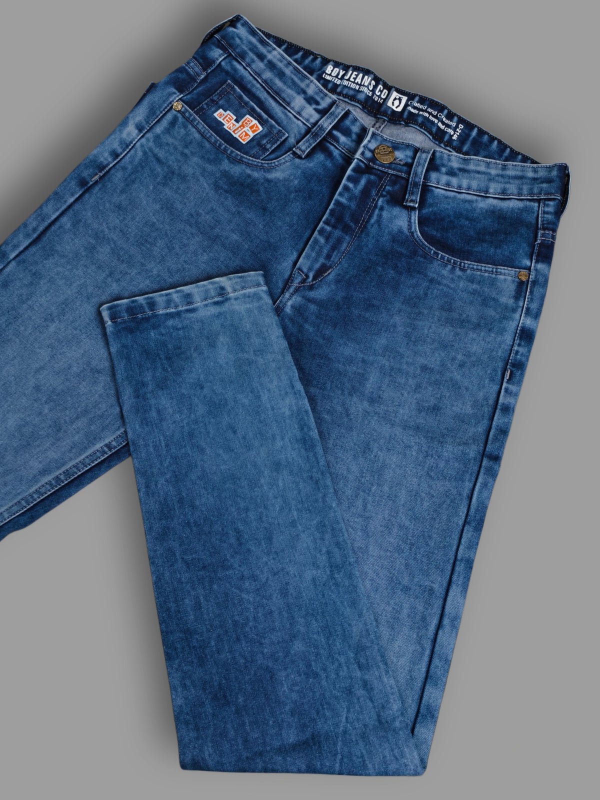 Men's Light Blue Slim Fit Stretch Jeans | Premium Washed Denim | Mid Rise Casual Jeans