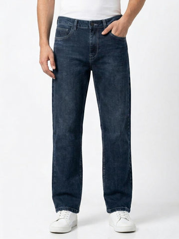 Men’s Midnight Indigo Wash Baggy Fit Denim Jeans