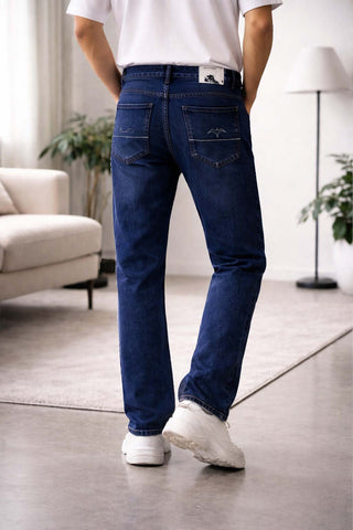Men’s Mon Fit Dark Blue Denim Jeans – Comfortable Regular Fit Casual Wear Trekyoo