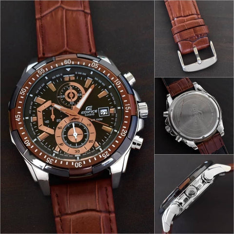 Casio Edifice EFR-539 Men’s Chronograph Watch | Leather Strap | Premium 7A Quality
