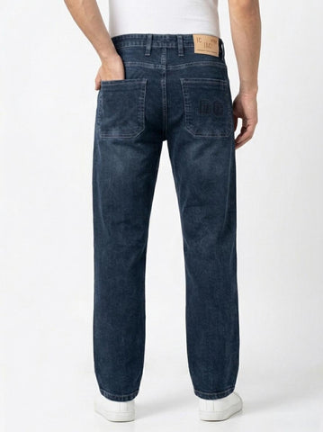 Men’s Midnight Indigo Wash Baggy Fit Denim Jeans