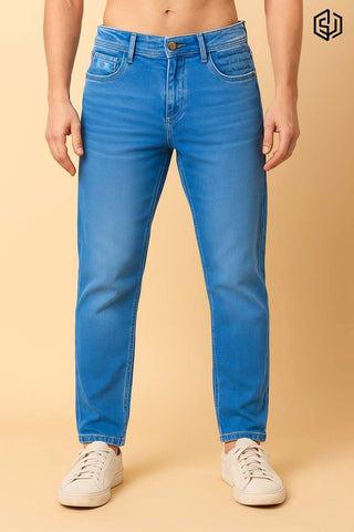 Stylish Sky Blue Slim Fit Jeans for Men