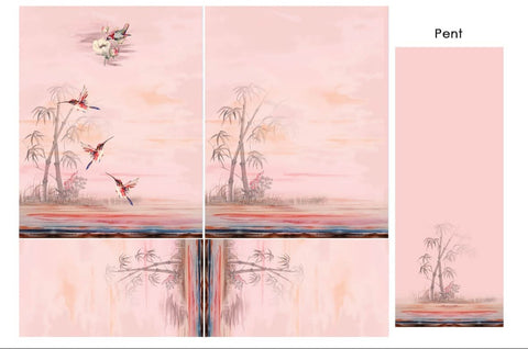 Dusty Rose Tropical Birdscape Co-Ord Set