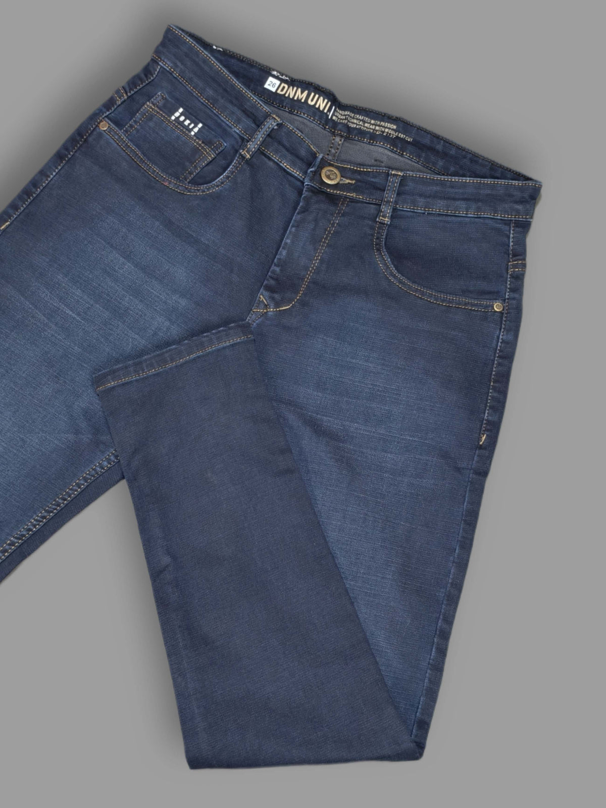 Men’s Dark Blue Narrow Fit Stretch Jeans | Premium Denim Everyday Wear Trekyoo