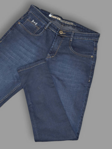 Men’s Dark Blue Narrow Fit Stretch Jeans | Premium Denim Everyday Wear Trekyoo