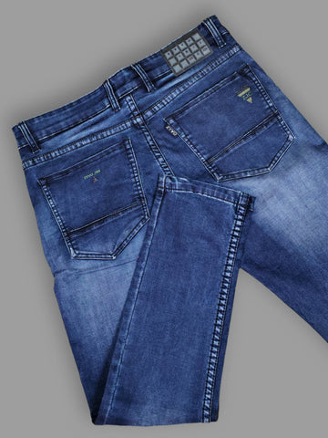 Men’s Dark Blue Slim Fit Stretchable Denim Jeans Trekyoo