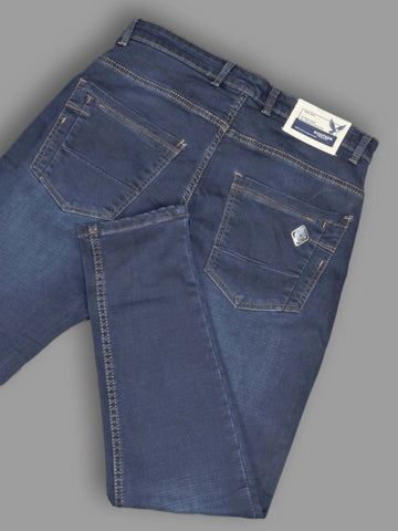 Men’s Dark Blue Narrow Fit Stretch Jeans | Premium Denim Everyday Wear Trekyoo