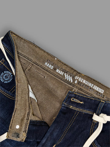 Midnight Indigo Drawcord Denim Jeans – Imported Fabric