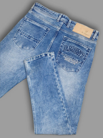 Men’s Light Blue Slim Fit Denim Jeans | Comfortable Stretch Fabric Trekyoo