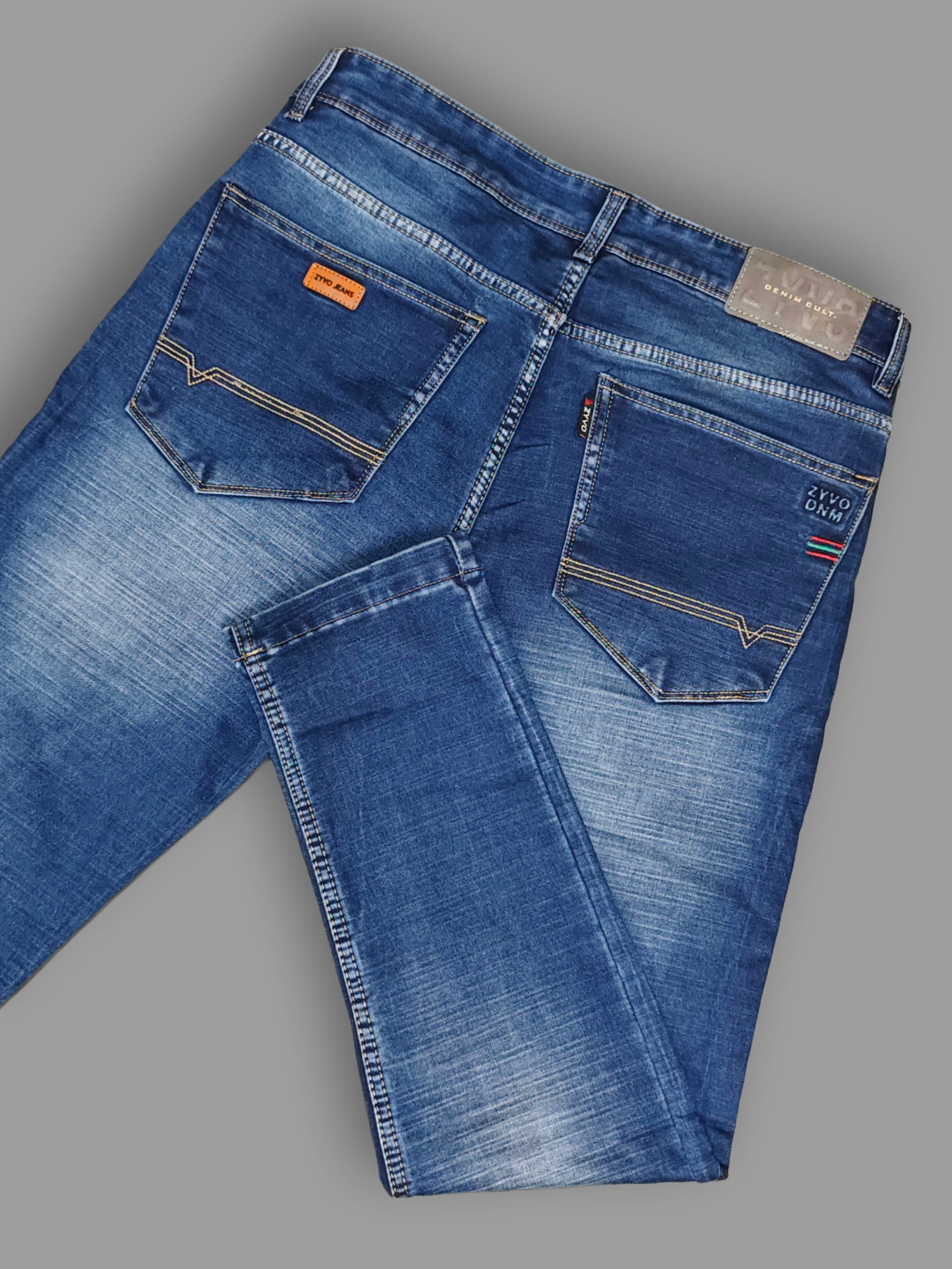 Zyvo Premium Blue Slim Fit Stretch Denim Jeans for Men Trekyoo