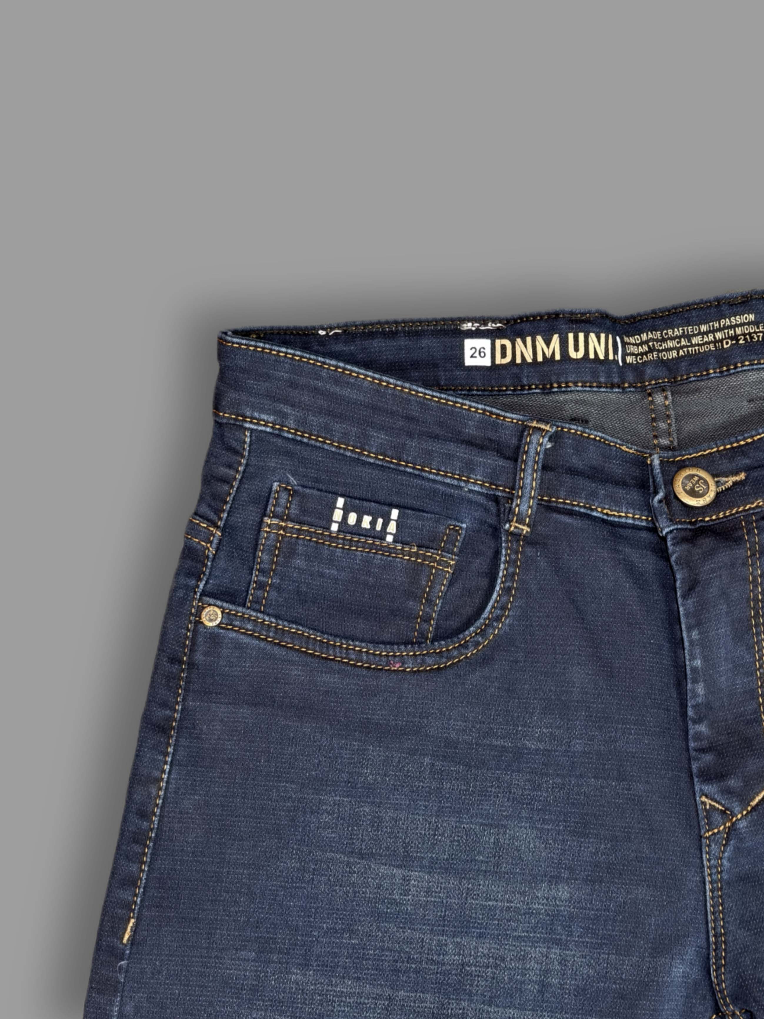 Men’s Dark Blue Narrow Fit Stretch Jeans | Premium Denim Everyday Wear Trekyoo