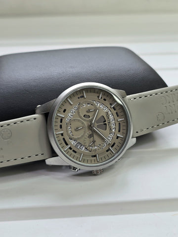 Mont Blanc Classics 5A Chronograph Watch for Men – Grey Strap & Silver Dial
