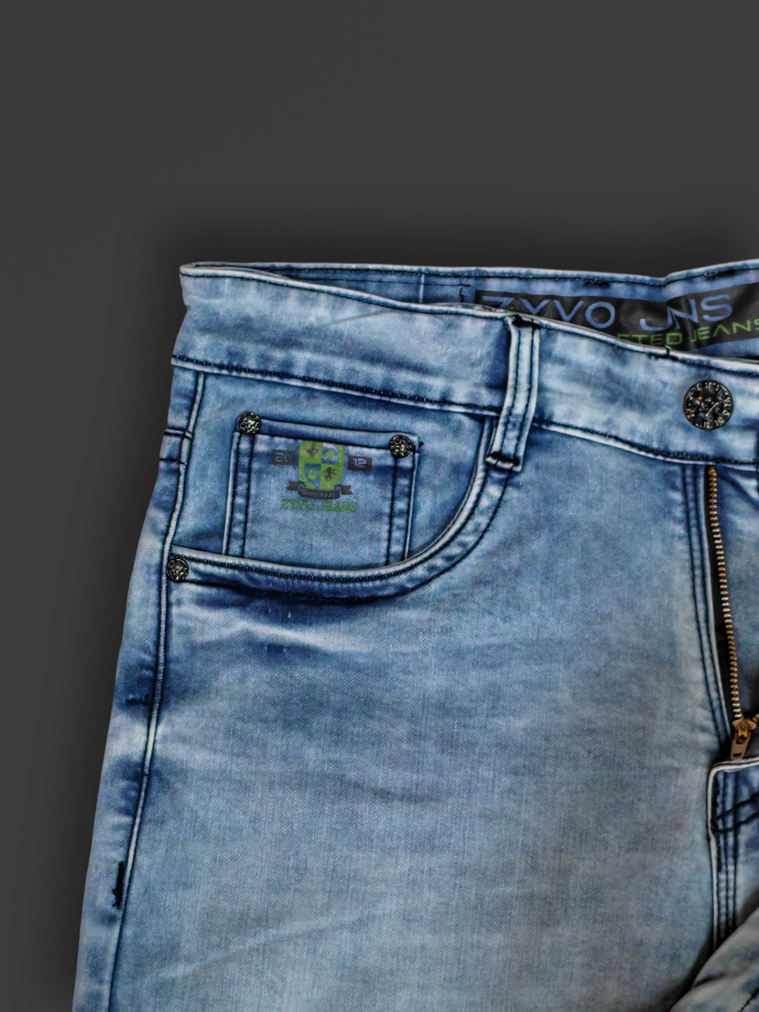 Men’s Light Sky Blue Slim Fit Stretchable Jeans Trekyoo
